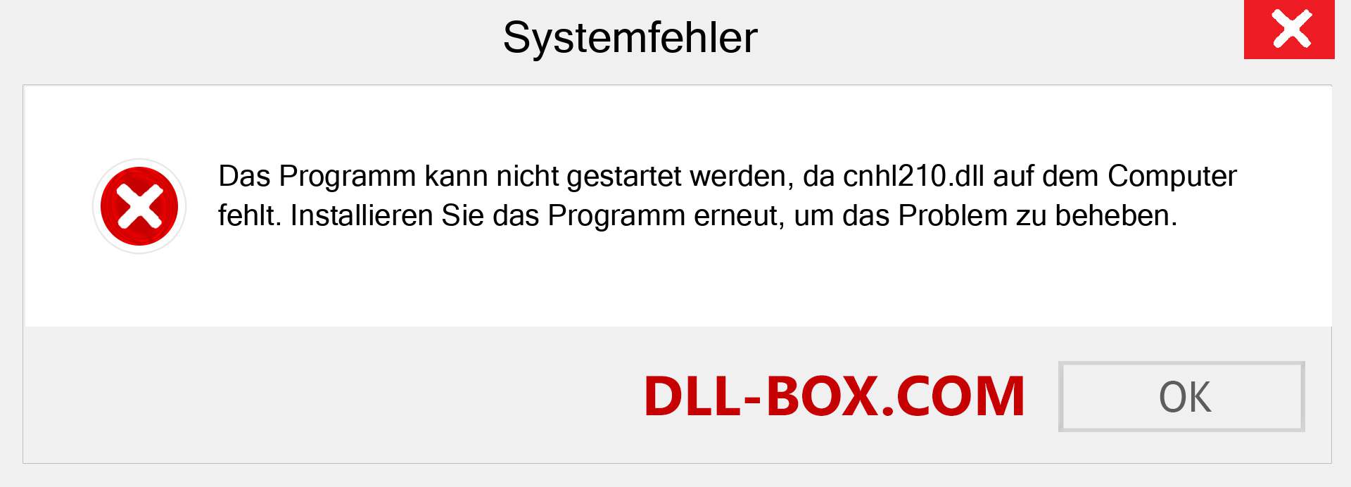 cnhl210.dll-Datei fehlt?. Download für Windows 7, 8, 10 - Fix cnhl210 dll Missing Error unter Windows, Fotos, Bildern