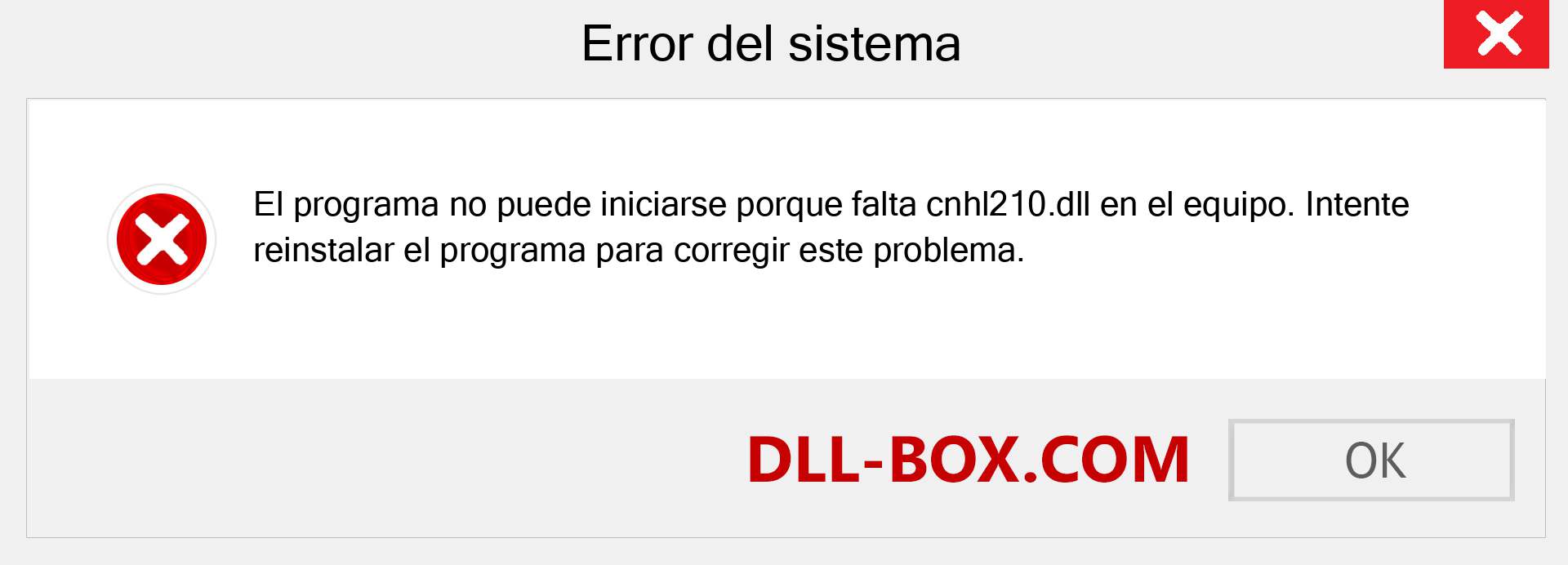 ¿Falta el archivo cnhl210.dll ?. Descargar para Windows 7, 8, 10 - Corregir cnhl210 dll Missing Error en Windows, fotos, imágenes