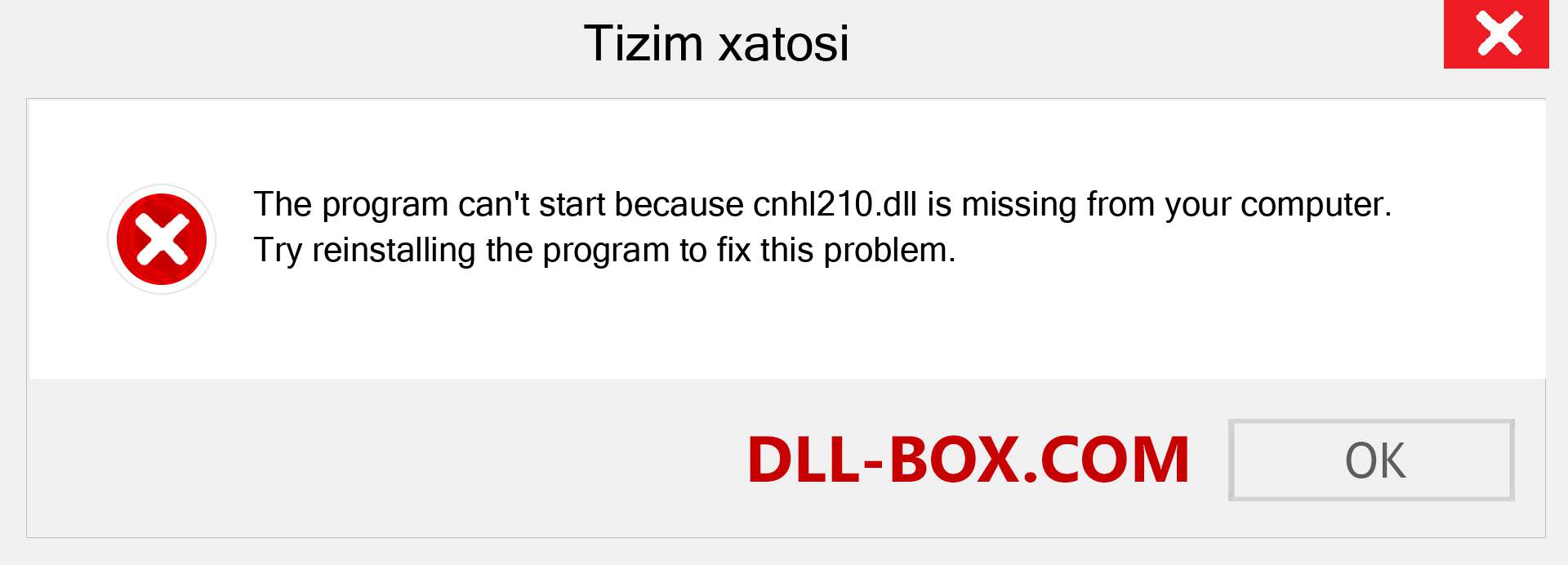 cnhl210.dll fayli yo'qolganmi?. Windows 7, 8, 10 uchun yuklab olish - Windowsda cnhl210 dll etishmayotgan xatoni tuzating, rasmlar, rasmlar